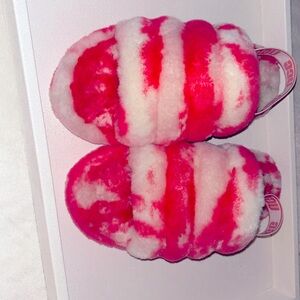 Authentic Ugg fuzzy slides, new never worn